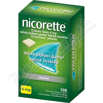 Nicorette Classic Gum 4 mg liv vkac guma 105