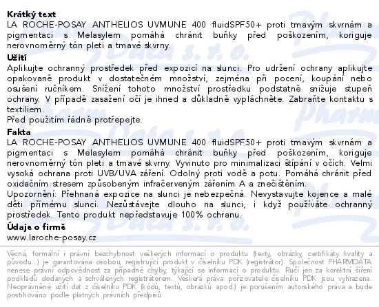 Dal informace o zbo LA ROCHE-POSAY ANTHELIOS FLUID MELASYL SPF50+