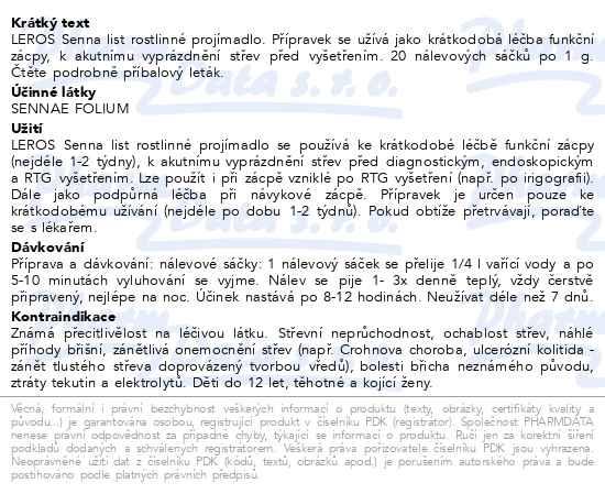 Dal�� informace o zbo�� LEROS List Senny por.spc.20x1gm (s��ky)