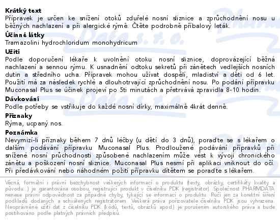 Dal�� informace o zbo�� MUCONASAL PLUS