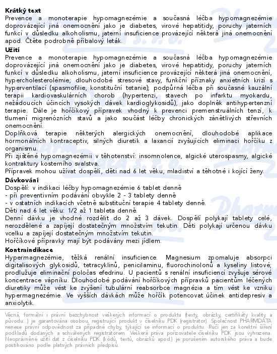 Dal informace o zbo Magnesii Lactici 0.5 Tbl.MVM por.tbl.nob.100x0.5g