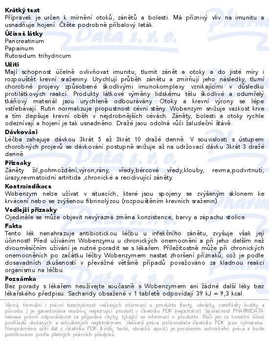 Dal informace o zbo Wobenzym