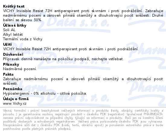 Dal�� informace o zbo�� VICHY DEO INVISIBLE DETRANSPIRANT DUO