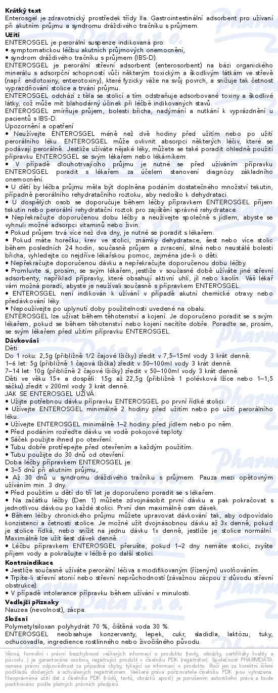 Dal informace o zbo Enterosgel 225g